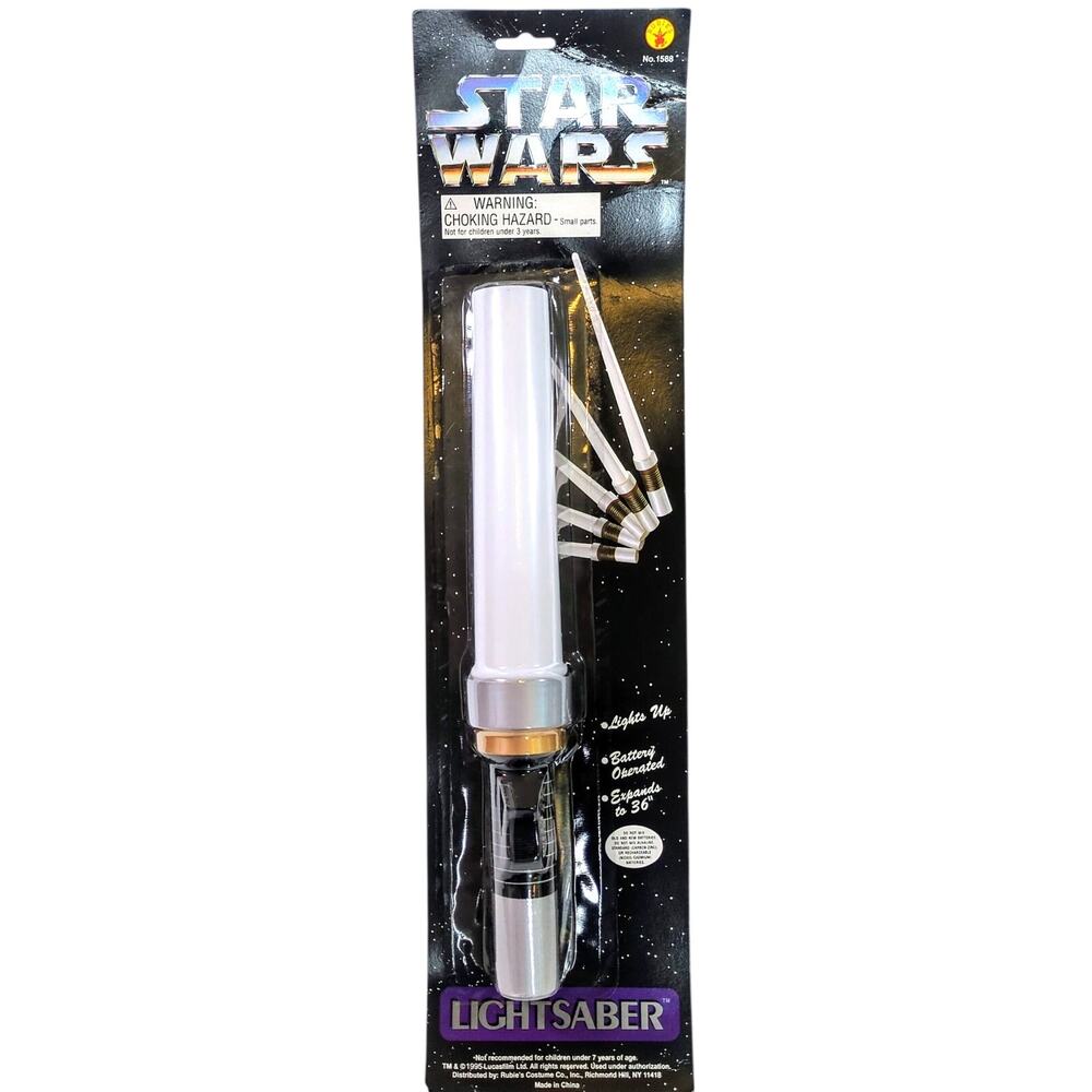 Star Wars Light Up Lightsaber 36" Role Play Lucasfilm Rubie's Vintage 1995 New